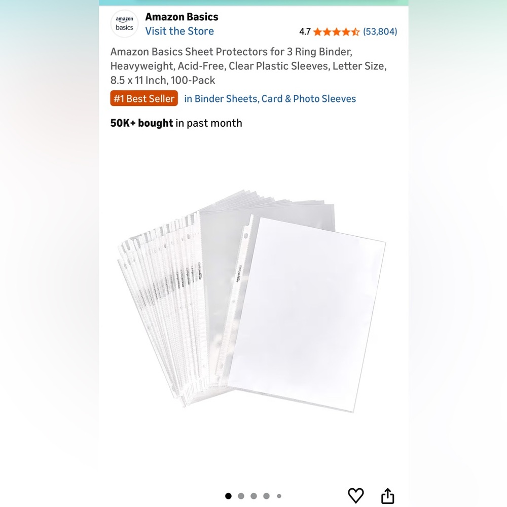 Amazon basics sheet protectors